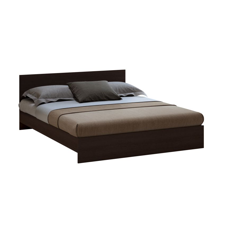 Dormitor Eco wenge, dulap 3 usi, pat 160x200 cm, 2 noptiere, comoda