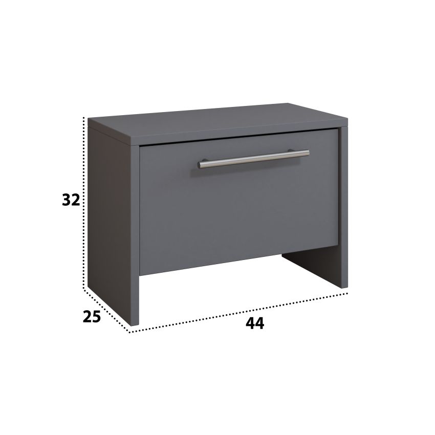 SET 2 Noptiere Eco, antracit, 32x44x25 cm