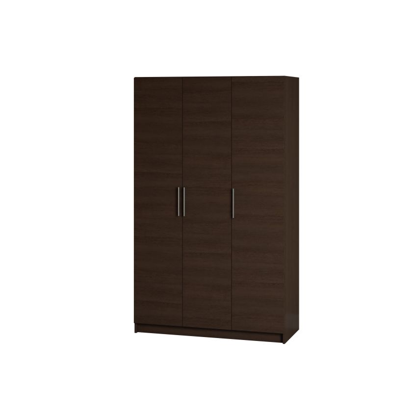 Dulap ECO, 3 usi cu bara de haine si rafturi, wenge, 120 cm