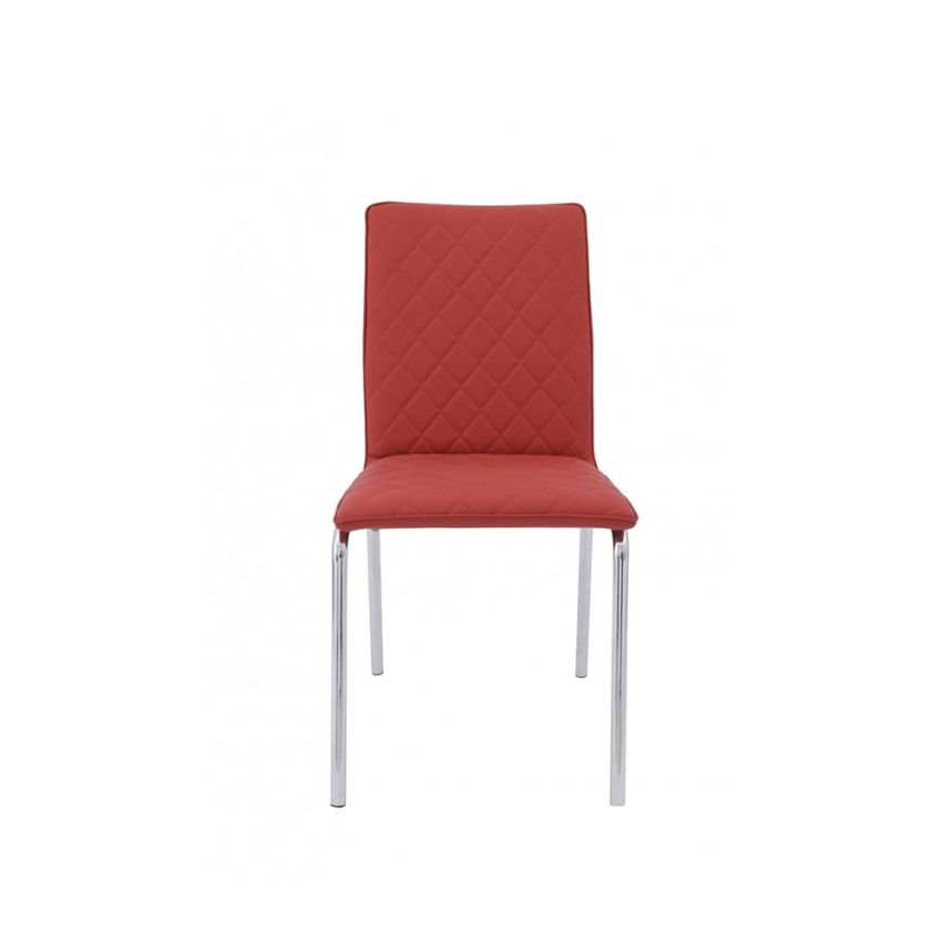Scaun bucătărie, tapitat cu piele ecologica, s-51, roșu (OUTLET)