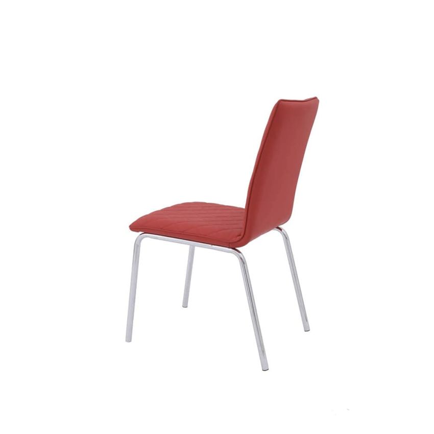 Scaun bucătărie, tapitat cu piele ecologica, s-51, roșu (OUTLET)