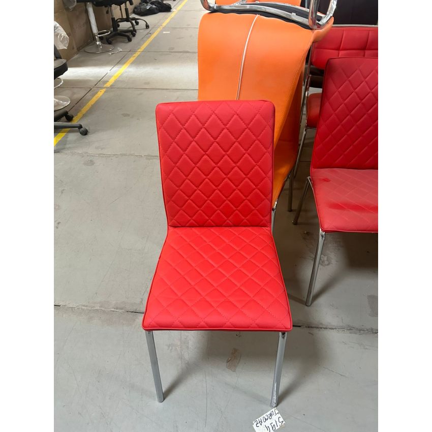 Scaun bucătărie, tapitat cu piele ecologica, s-51, roșu (OUTLET)