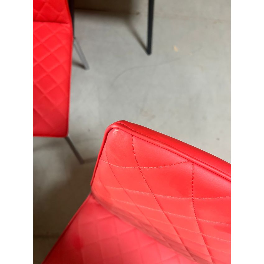 Scaun bucătărie, tapitat cu piele ecologica, s-51, roșu (OUTLET)