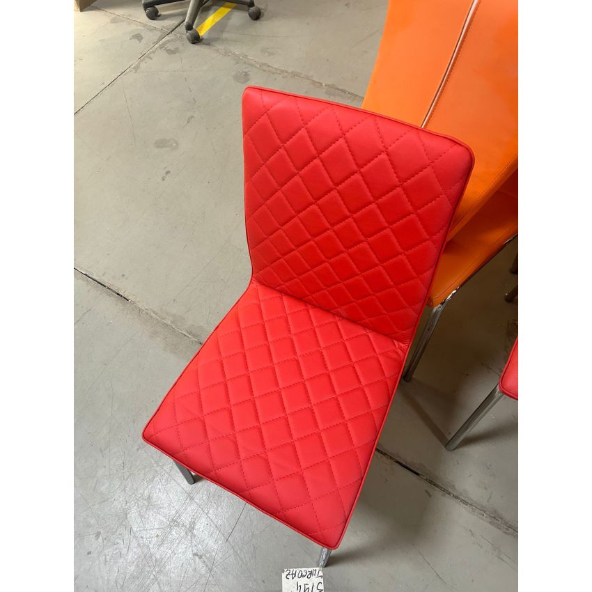 Scaun bucătărie, tapitat cu piele ecologica, s-51, roșu (OUTLET)