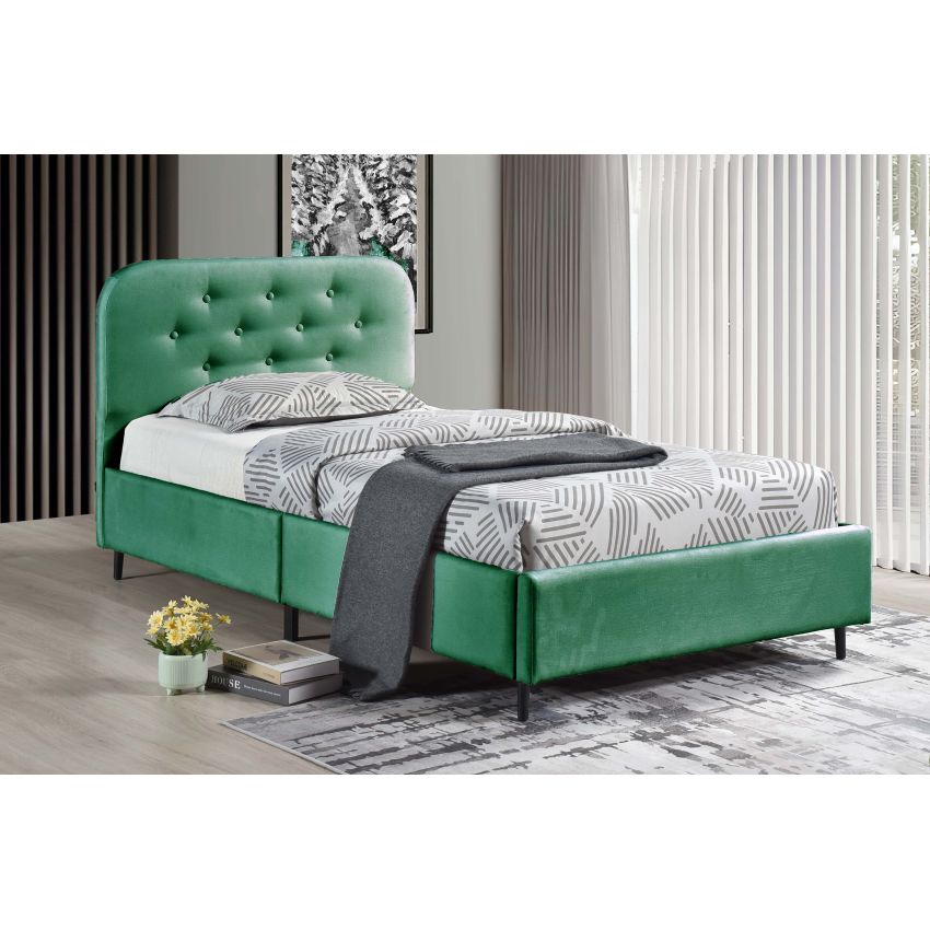 Pat 8874 single, 90x190 cm, tapitat, verde