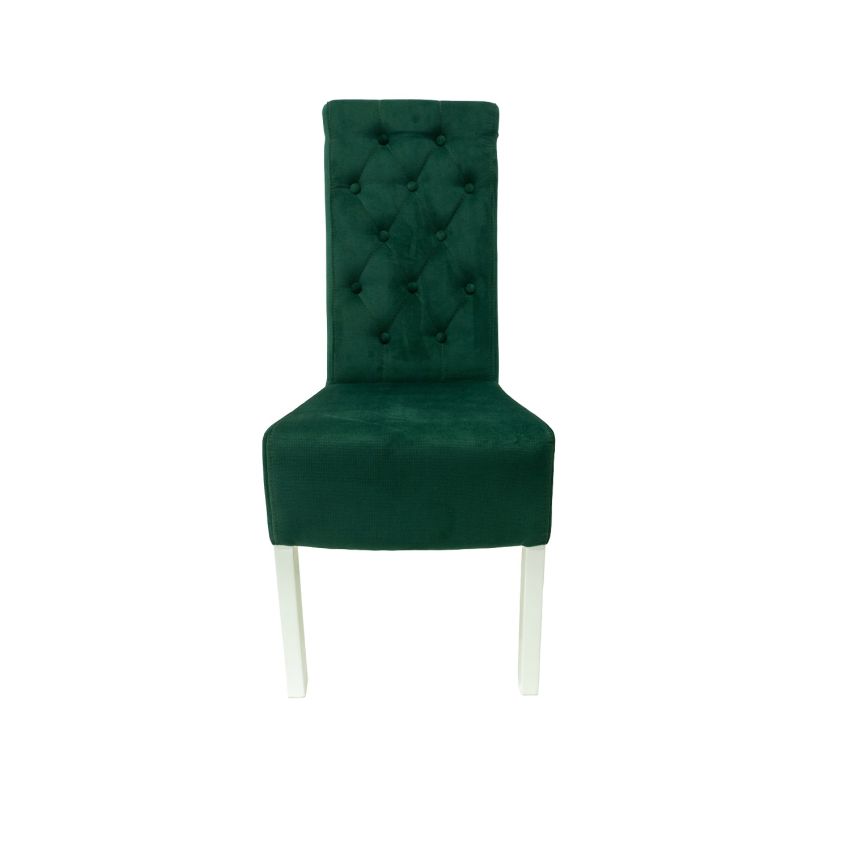 Scaun din lemn masiv de fag tapitat cu stofa t14 s99, verde