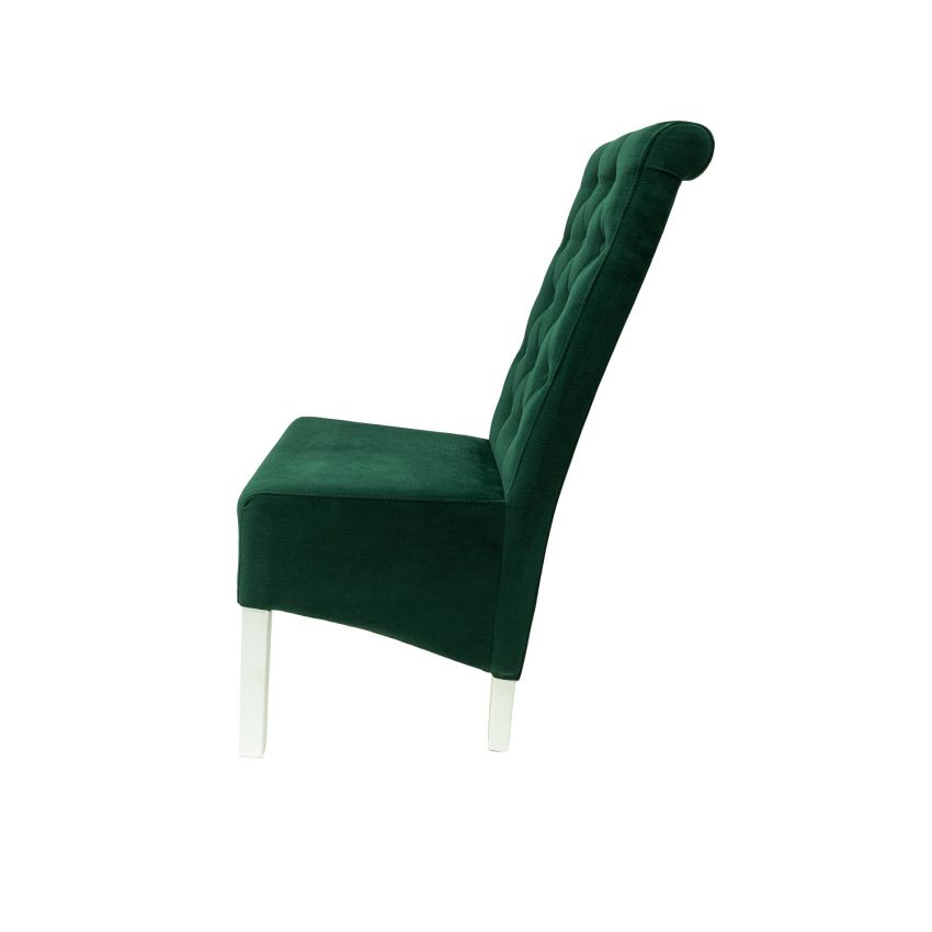 Scaun din lemn masiv de fag tapitat cu stofa t14 s99, verde