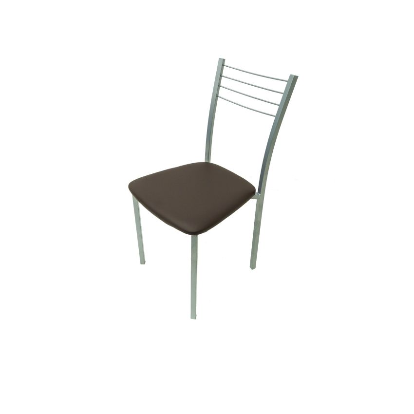 Scaun bucătărie s-05 tapitat, piele ecologica, maro