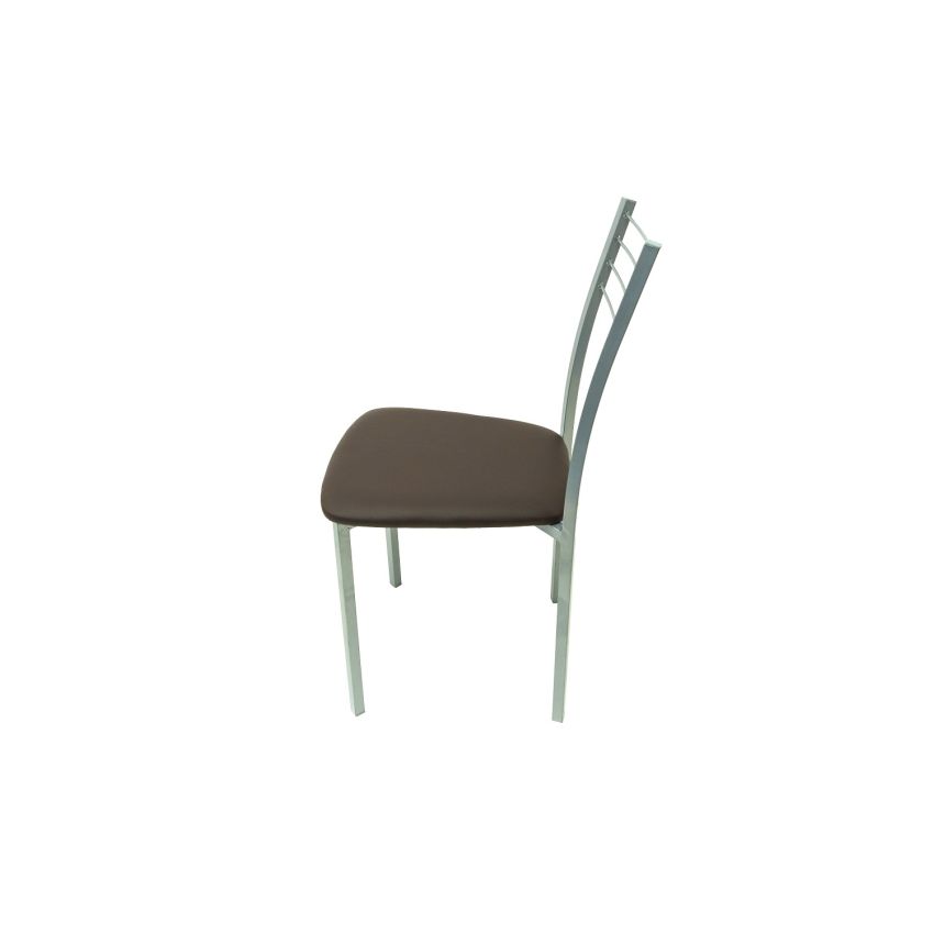Scaun bucătărie s-05 tapitat, piele ecologica, maro
