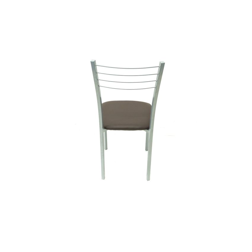 Scaun bucătărie s-05 tapitat, piele ecologica, maro