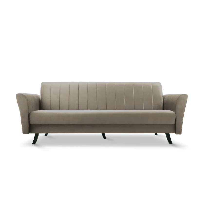 Canapea 3 locuri extensibila Linea, gri deschis