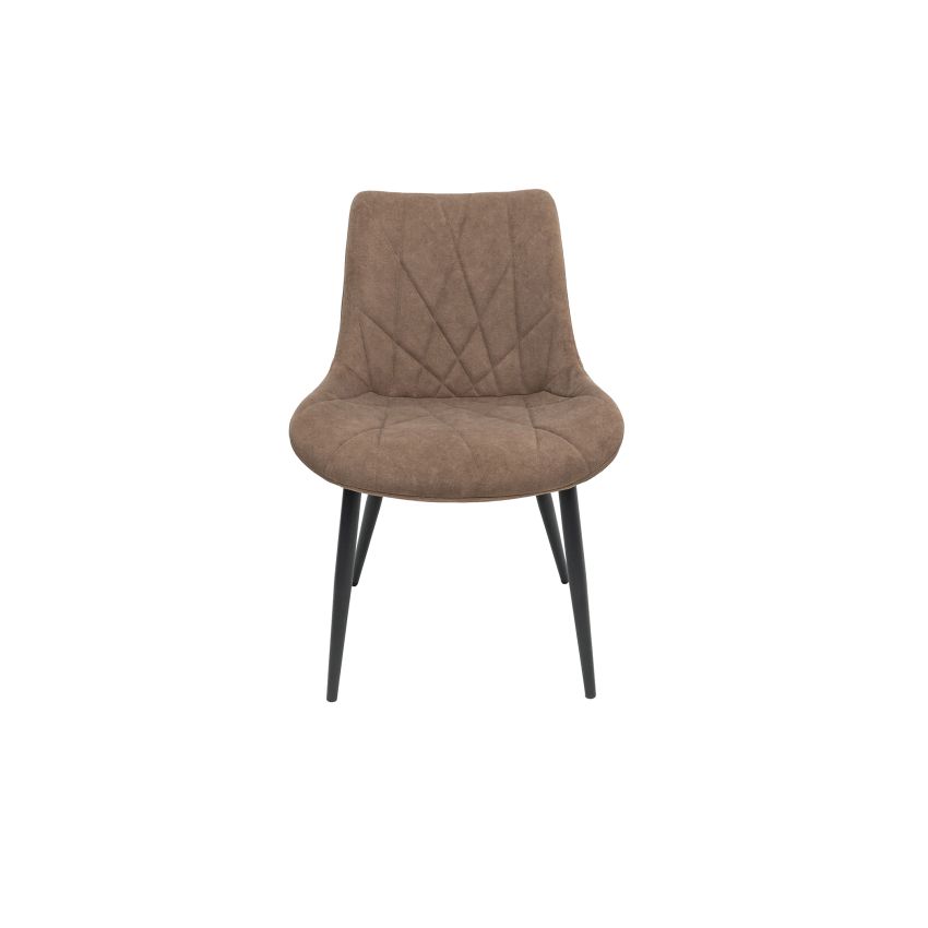 Scaun ML-1, tapitat stofa, maro