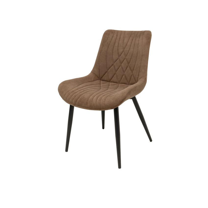 Scaun ML-2, tapitat stofa, maro