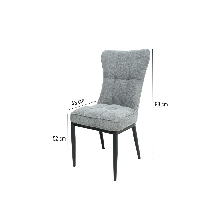 Scaun ML-3, tapitat stofa, gri