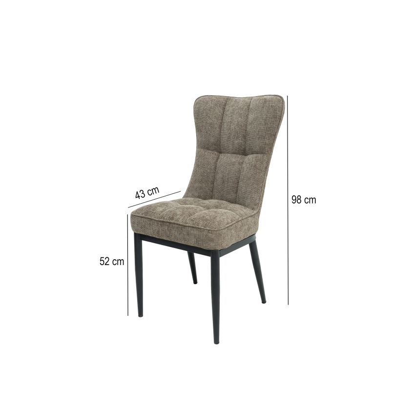 Scaun ML-3, tapitat stofa, maro