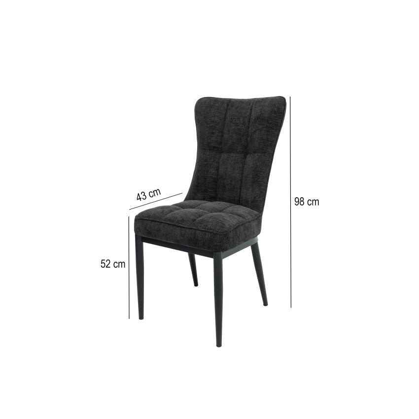 Scaun ML-3, tapitat stofa, negru