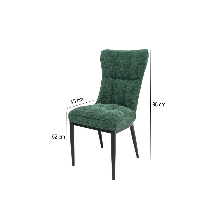 Scaun ML-3, tapitat stofa, verde