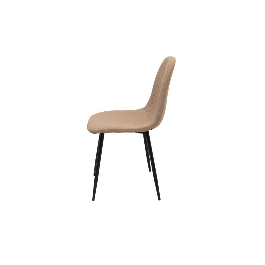 Scaun ML-6, tapitat stofa, crem