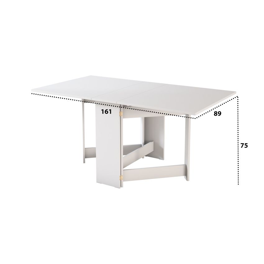 Masa pliabila fold, 161x75x89 cm, alb