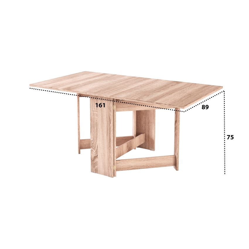 Masa pliabila fold, 161x75x89 cm, sonoma