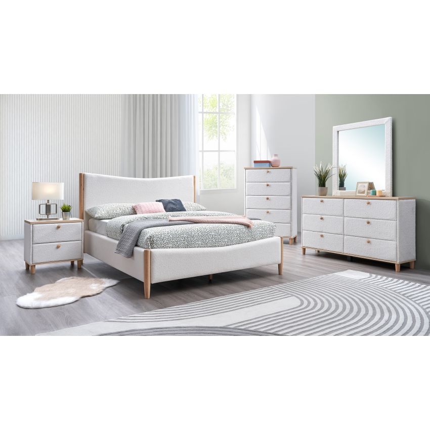 Set pat 1928, 160x200 cm, alb,  2 noptiere, 2 comode, oglinda