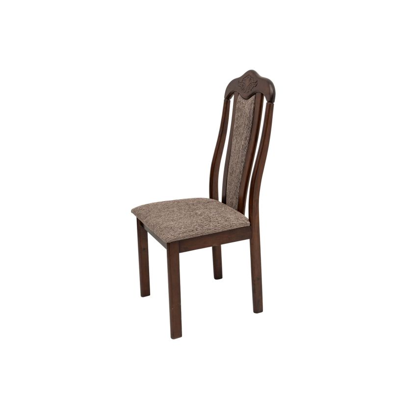 Scaun living S-225, tapitat, stejar, tapiterie bej