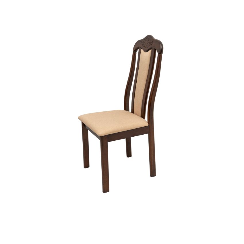 Scaun living S-225, tapitat, stejar, tapiterie crem