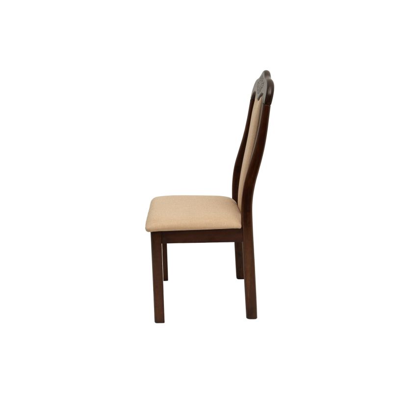 Scaun living S-225, tapitat, stejar, tapiterie crem