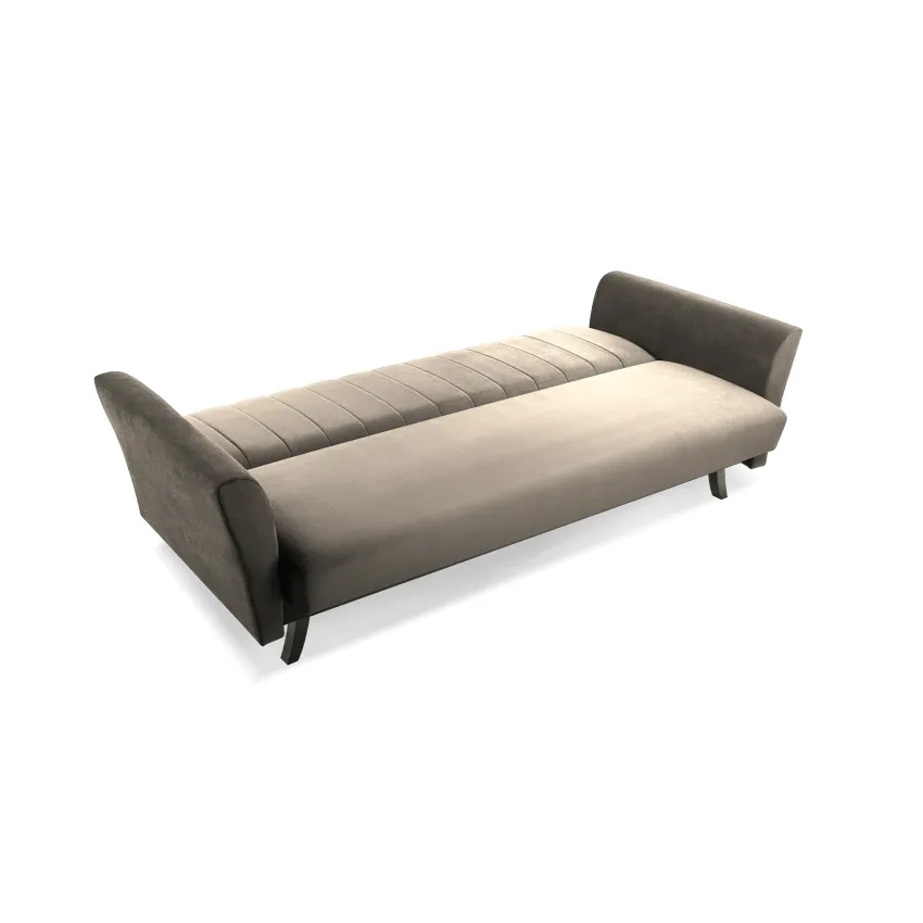 Canapea 3 locuri extensibila Linea, gri deschis