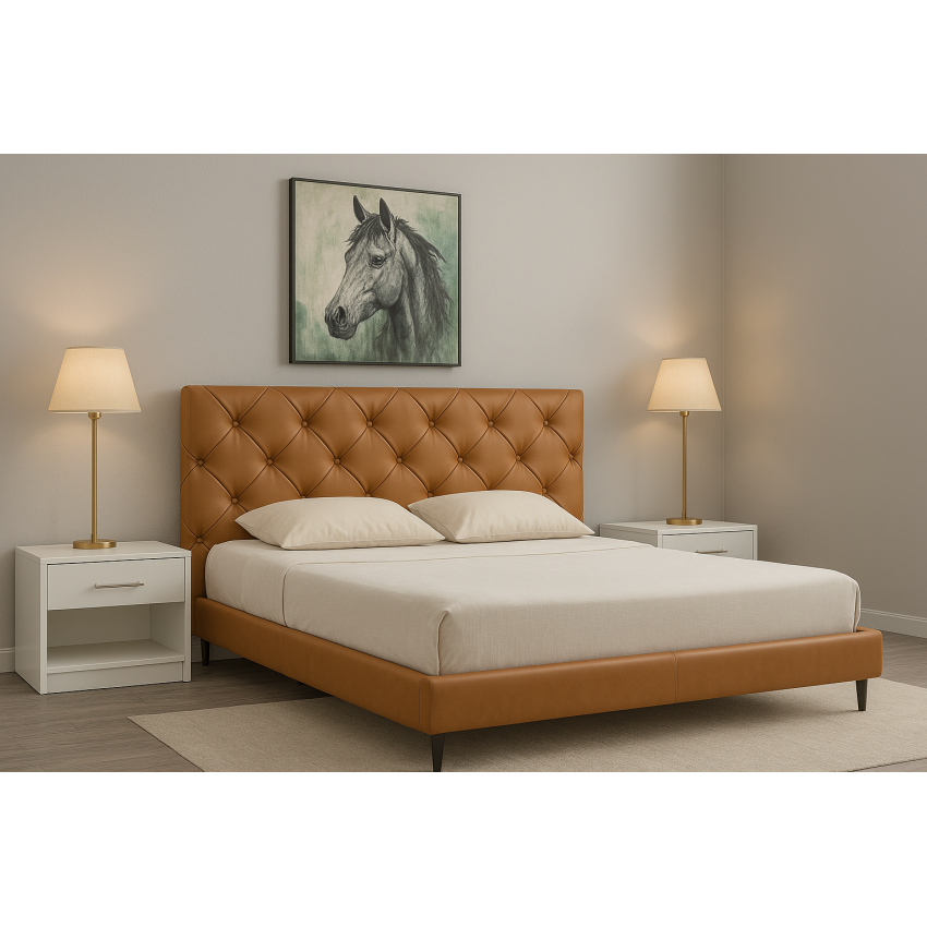 Pat 2315 160x200, Camel, cu 2 noptiere