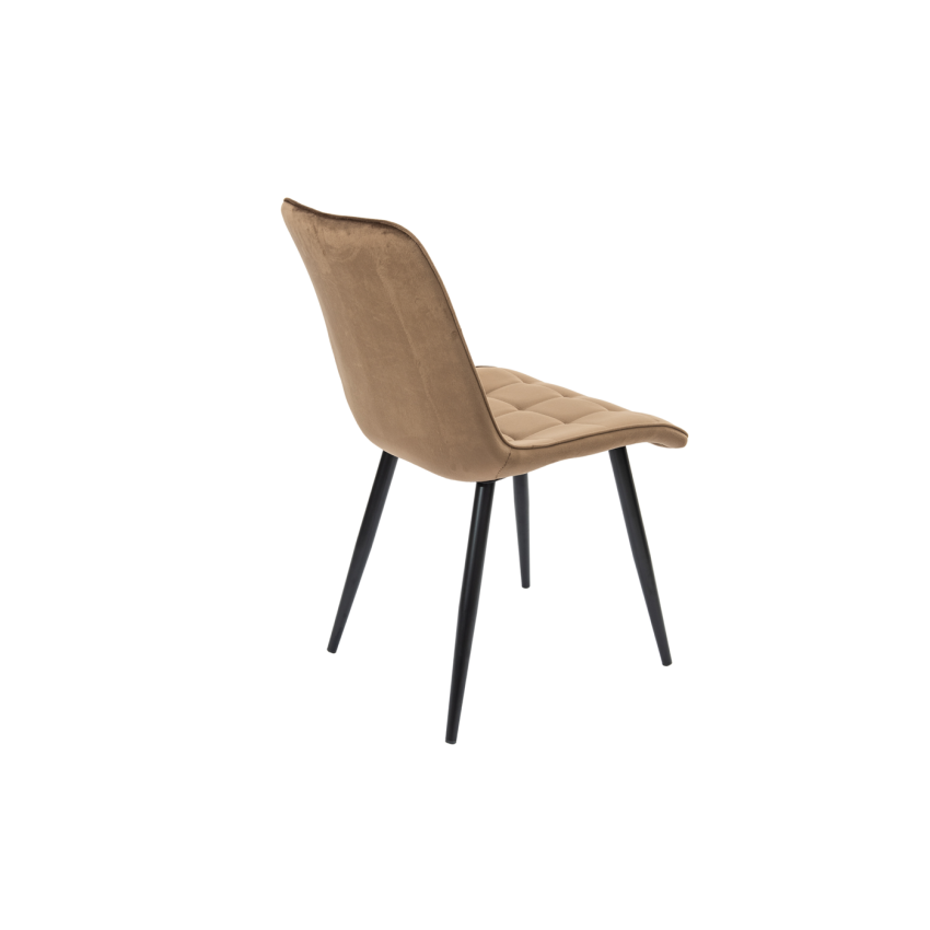 Set 6 scaune + 1 masa cafea gratis, Scaun bucatarie tapitat S-214, Stofa, Maro