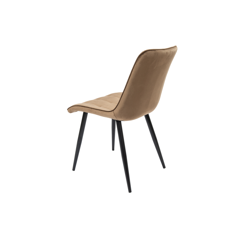 Set 6 scaune + 1 masa cafea gratis, Scaun bucatarie tapitat S-214, Stofa, Maro
