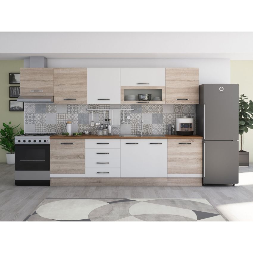 Bucatarie Alfa 320, wenge, blat termic nuc, corp hota