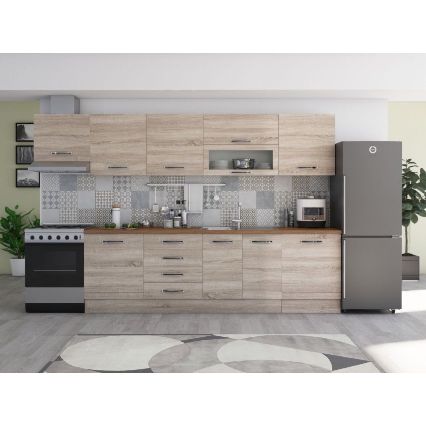 Bucatarie Alfa 320, wenge, blat termic nuc, corp hota
