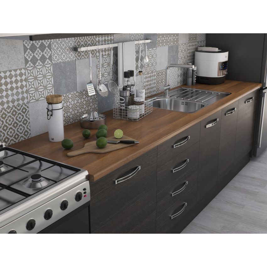 Bucatarie Alfa 320, wenge, blat termic nuc, corp hota