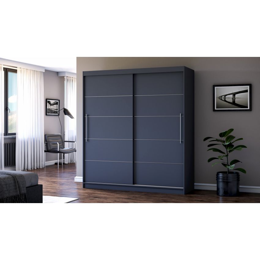 Dressing Radu fara oglinda, 180x200x61 cm, gri antracit