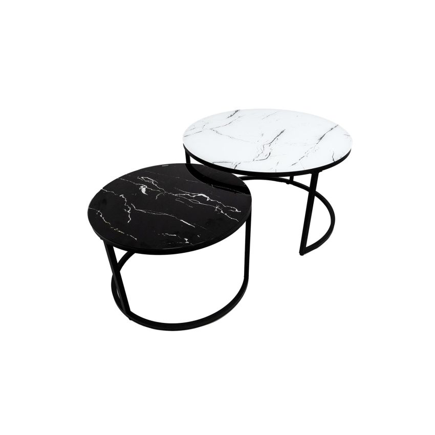 Set 2 mese cafea MC-133, 80x45 cm, sticla
