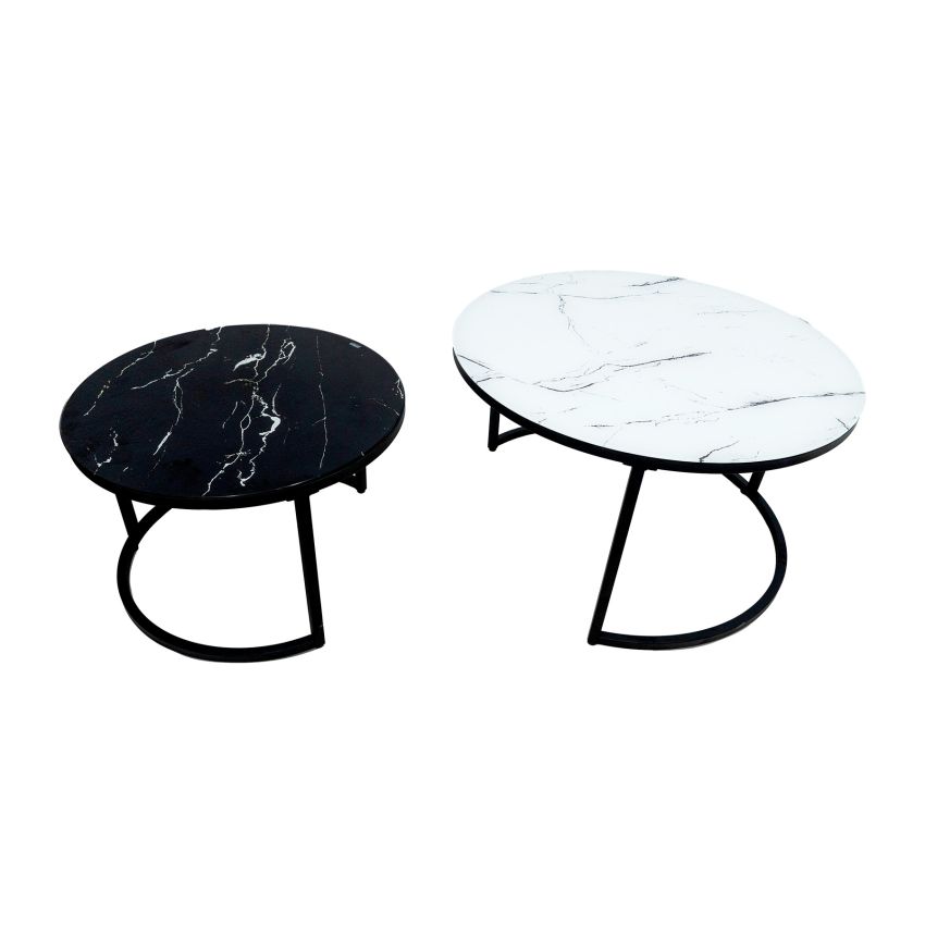 Set 2 mese cafea MC-133, 80x45 cm, sticla