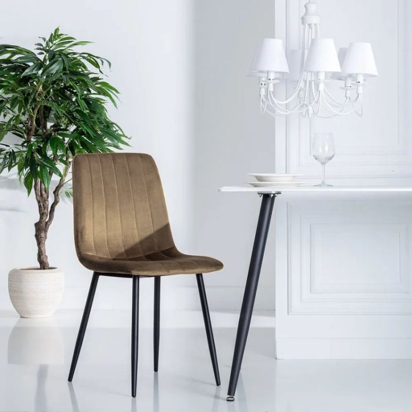 Set 6 scaune + 1 cadou, Scaun S-156, Maro, 41x87x46 cm, Stofa