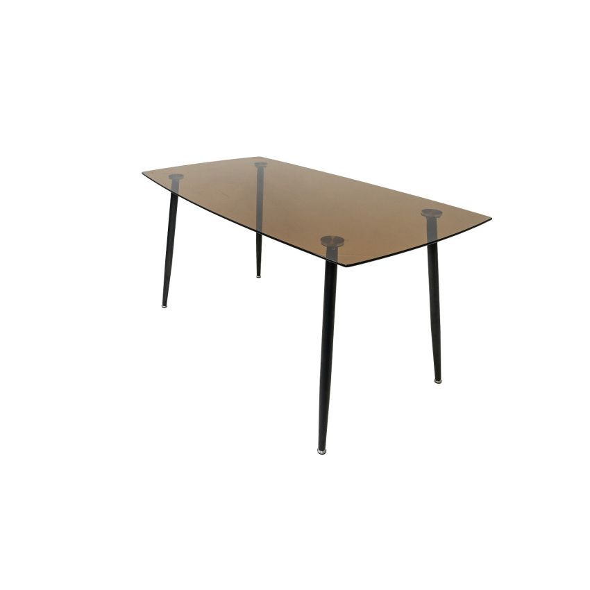 Set Masa MB-92 sticla fumurie cu 4 scaune HT2 CAPPUCINO