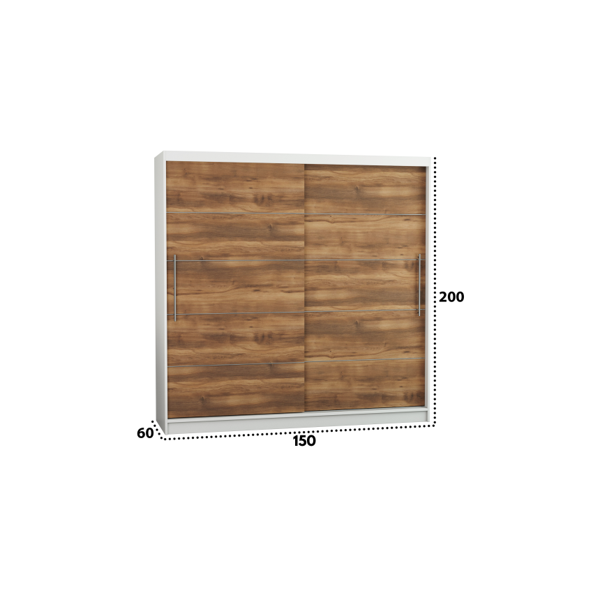 Dressing Ina, 150x200x60 cm, Alb/Nuc