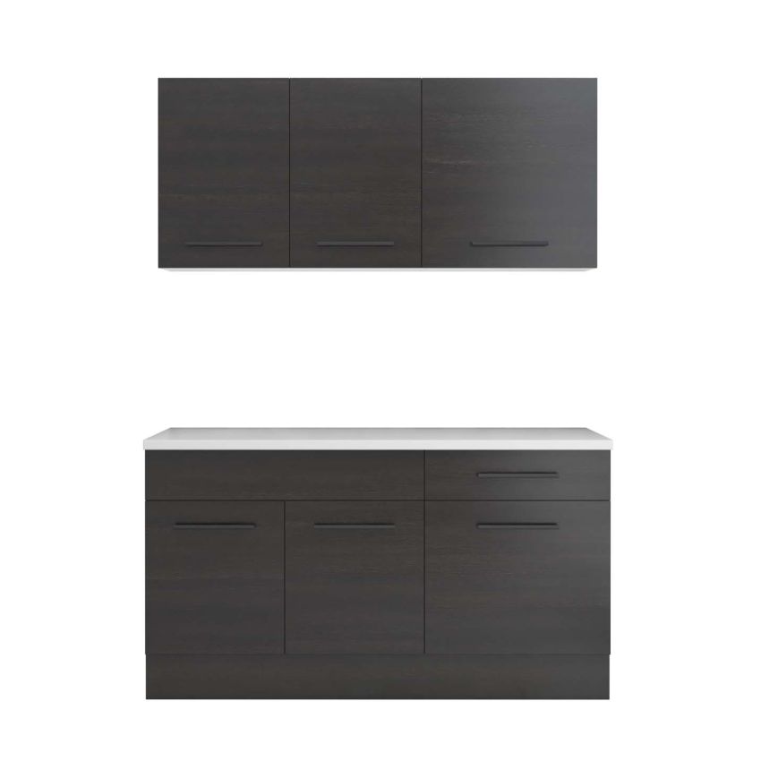 Bucatarie Sofia 140 cm, Wenge, Blat termic alb
