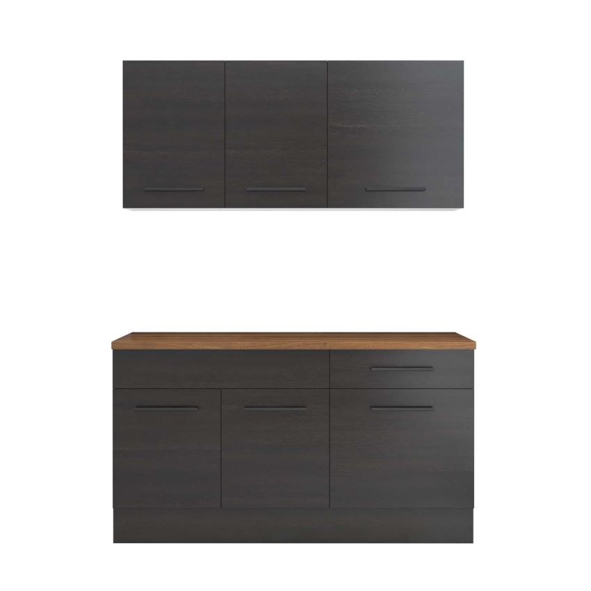 Bucatarie Sofia 140 cm, Wenge, Blat termic nuc