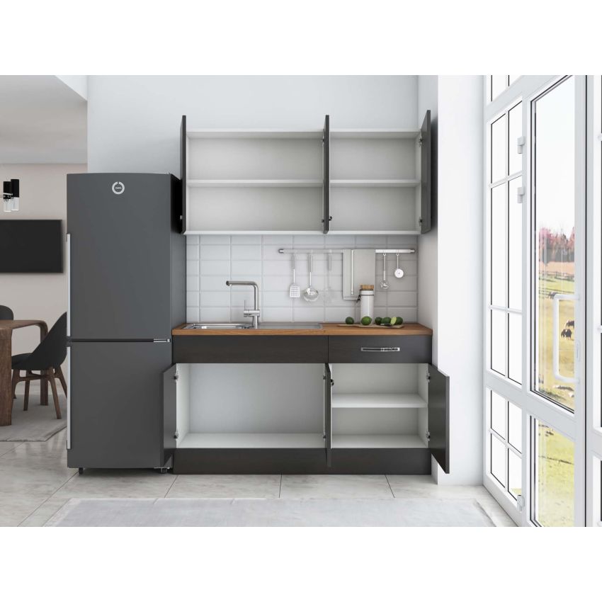 Bucatarie Sofia 140 cm, Wenge, Blat termic nuc