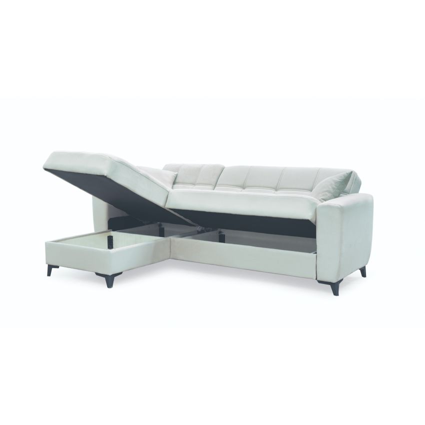 Coltar extensibil New Dynamic, cu spatiu depozitare, crem