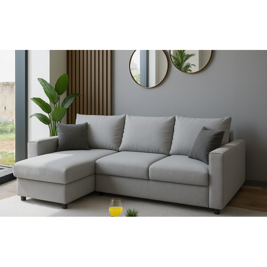 Coltar extensibil Nice, cu spatiu depozitare, gri