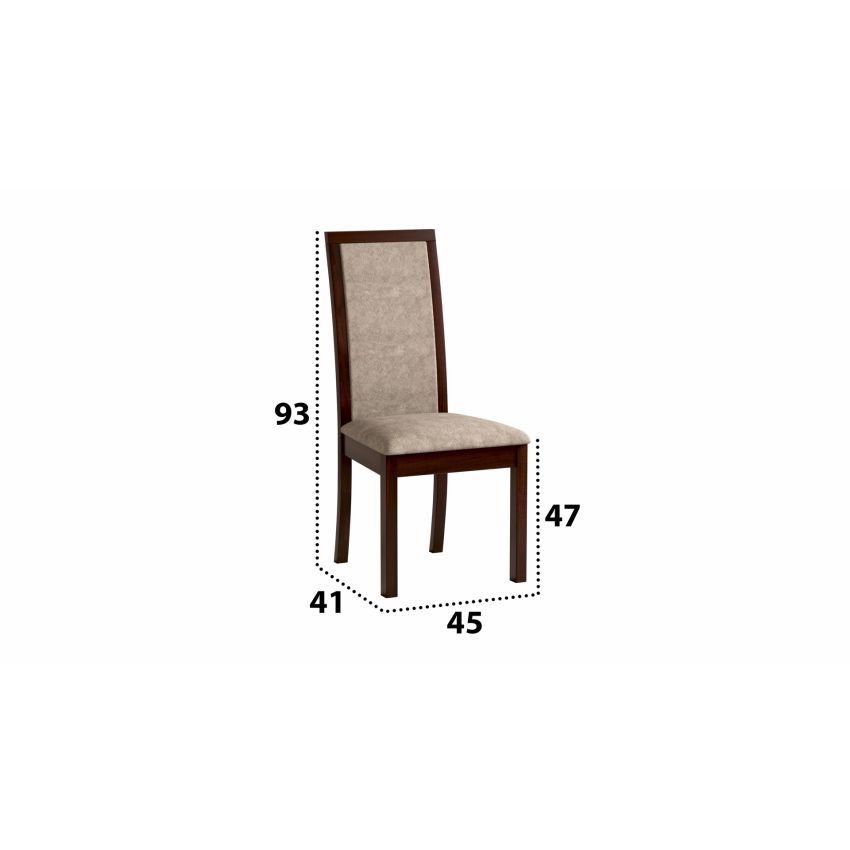Set masa extensibila 160/200x90 cm MB-13 Venus5 cu 8 scaune tapitate Roma4 O 25b, nuc, lemn masiv de fag, MDF, stofa