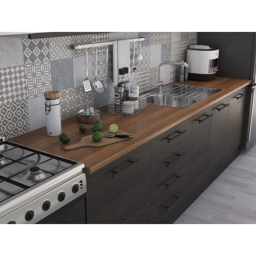 Bucatarie Alfa 320, wenge, blat termic nuc, corp hota