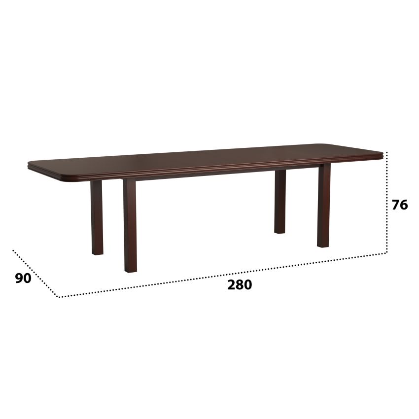 Set masa extensibila 160/240x90 cm MB-13 Venus8 cu 10 scaune tapitate Roma4 O 25b, nuc, lemn masiv de fag, MDF, stofa