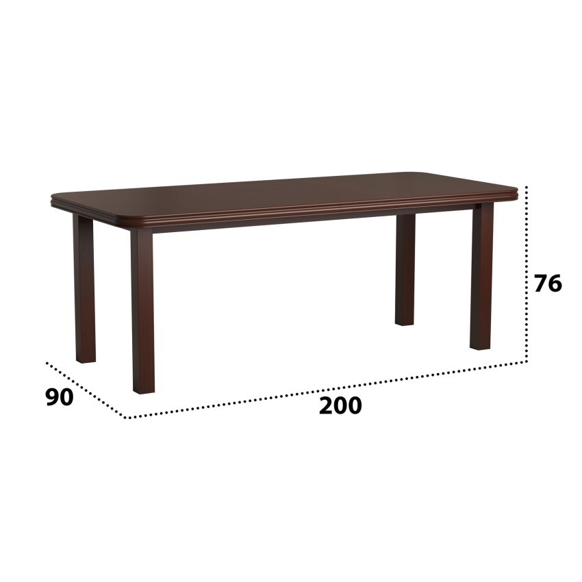 Set masa extensibila 160/240x90 cm MB-13 Venus8 cu 12 scaune tapitate Roma4 O 25b, nuc, lemn masiv de fag, MDF, stofa